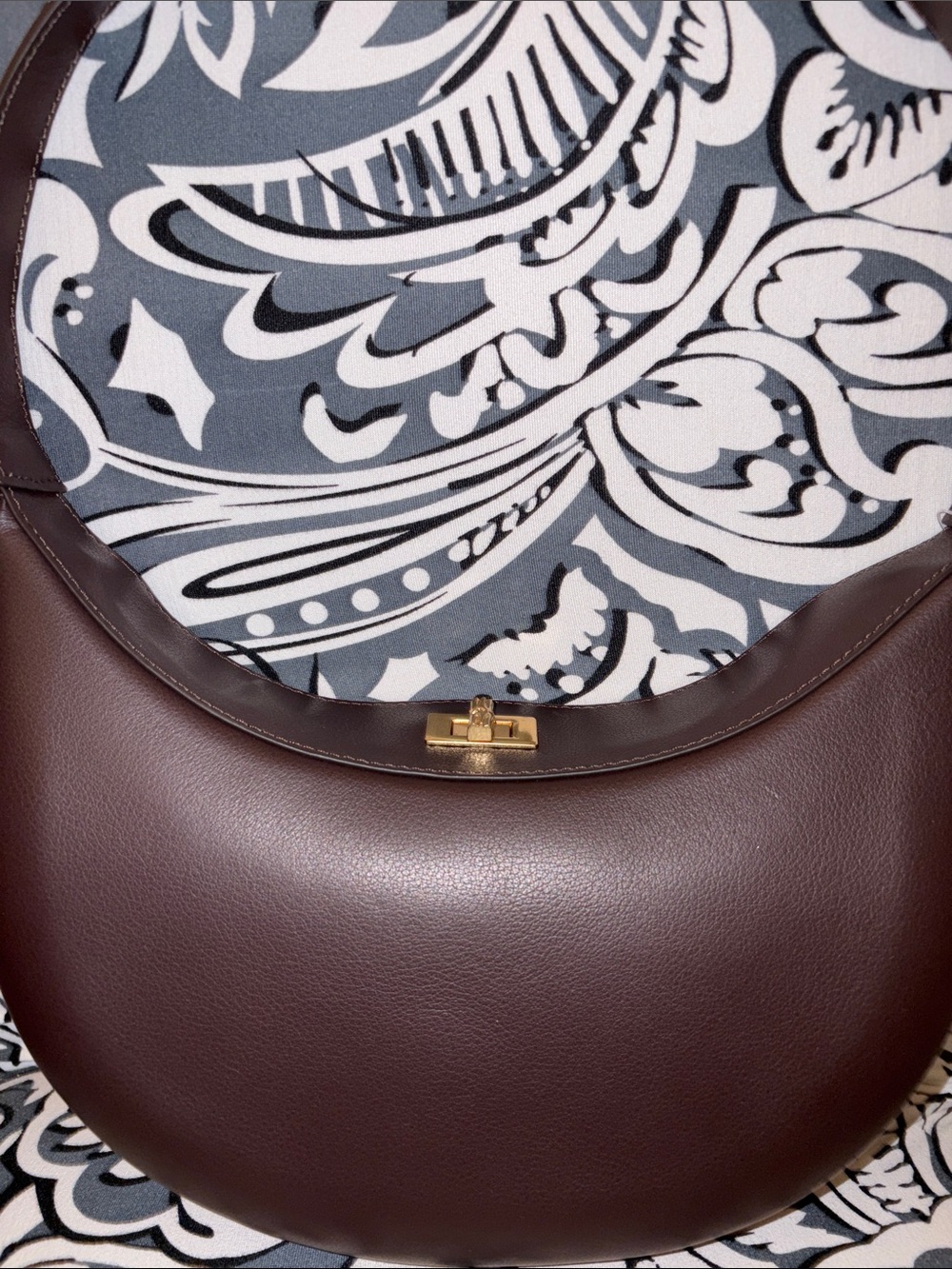 NWOT J.McLaughlin Molina Crescent Bag in Dark Brown
